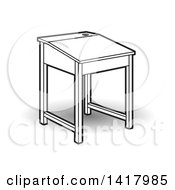 Clipart Of A School Desk Royalty Free Vector Illustration by Lal Perera