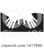 Poster, Art Print Of White Silhouetted Masseuse Hands Over Black