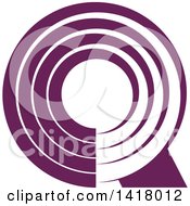 Clipart Of A Purple Abstract Letter Q Design Royalty Free Vector Illustration