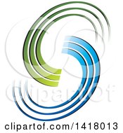 Clipart Of A Blue And Green Abstract Letter S Design Royalty Free Vector Illustration