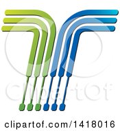 Clipart Of A Tecnology Design Of An Abstract Letter T Royalty Free Vector Illustration