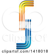 Clipart Of A Blue And Orange Abstract Letter S Design Royalty Free Vector Illustration