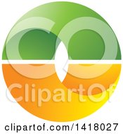 Poster, Art Print Of Green And Orange Letter O