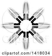 Clipart Of A Circle Of Knives Royalty Free Vector Illustration