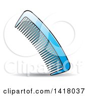 Clipart Of A Blue Comb Royalty Free Vector Illustration
