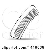 Clipart Of A Comb Royalty Free Vector Illustration by Lal Perera