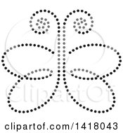 Clipart Of A Black Dot Butterfly Royalty Free Vector Illustration by Lal Perera