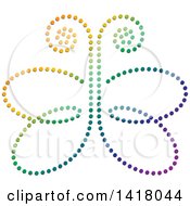 Poster, Art Print Of Colorful Dot Butterfly