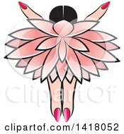 Clipart Of A Pink Abstract Flower And Hand Royalty Free Vector Illustration