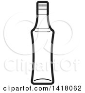 Clipart Of A Lineart Beer Bottle Royalty Free Vector Illustration by Lal Perera