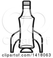 Clipart Of A Lineart Beer Bottle Rocket Royalty Free Vector Illustration by Lal Perera