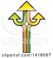 Clipart Of A Big Arrow Formed Of Arrows Royalty Free Vector Illustration