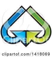 Clipart Of Blue And Green Arrows Royalty Free Vector Illustration