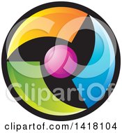 Clipart Of A Colorful Shutter Icon Royalty Free Vector Illustration by Lal Perera