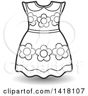 Clipart Of A Lineart Frock Or Dress Royalty Free Vector Illustration