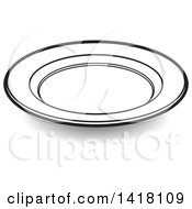 Clipart Of A Lineart Plate Royalty Free Vector Illustration by Lal Perera