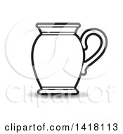 Clipart Of A Lineart Jug Royalty Free Vector Illustration by Lal Perera