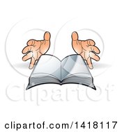 Poster, Art Print Of Pair Of Hands And Open Book