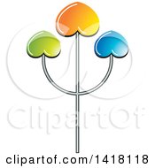 Clipart Of A Trident With Colorful Hearts Royalty Free Vector Illustration by Lal Perera