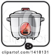 Clipart Of A Rice Cooker Icon Royalty Free Vector Illustration