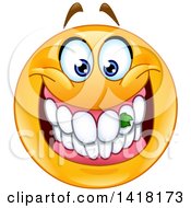 Poster, Art Print Of Grinning Emoji Smiley Face With Food Stuck In His Teeth