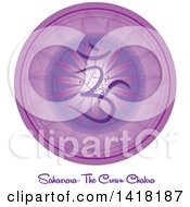 Poster, Art Print Of Crown Chakra Sahasrara Symbol On A Violet Mandala Over Text