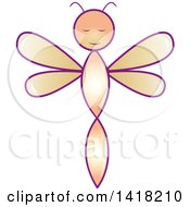 Clipart Of A Happy Dragonfly Royalty Free Vector Illustration by Pams Clipart