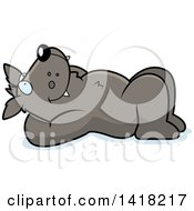 Poster, Art Print Of Relaxed Wolf Resting On His Back And Stargazing
