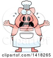 Poster, Art Print Of Scared Chef Pig Screaming