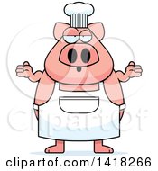 Poster, Art Print Of Careless Chef Pig Shrugging