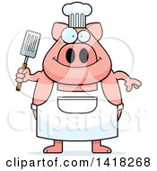 Poster, Art Print Of Chef Pig Holding A Spatula