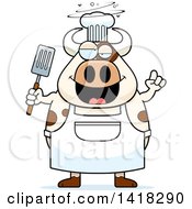 Poster, Art Print Of Drunk Chef Cow Holding A Spatula