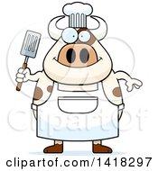 Poster, Art Print Of Chef Cow Holding A Spatula