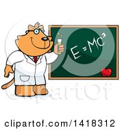 Poster, Art Print Of Professor Or Scientist Ginger Cat By A Chalkboard