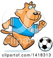 Poster, Art Print Of Sporty Ginger Cat Playing Soccer