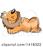 Poster, Art Print Of Relaxed Lion Resting On His Back And Stargazing