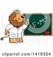 Poster, Art Print Of Professor Or Scientist Lion By A Chalkboard