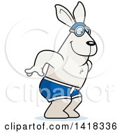 Cartoon Clipart Of A Swimmer Rabbit Diving Royalty Free Vector Illustration by Cory Thoman