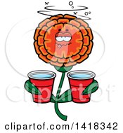 Drunk Marigold Flower Holding Cups