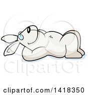 Cartoon Clipart Of A Relaxed Rabbit Resting On His Back And Stargazing Royalty Free Vector Illustration