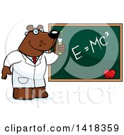 Poster, Art Print Of Professor Or Scientist Bear By A Chalkboard