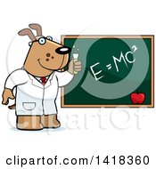 Poster, Art Print Of Professor Or Scientist Dog By A Chalkboard
