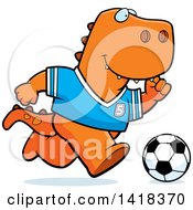 Poster, Art Print Of Sporty Tyrannosaurus Rex Playing Soccer