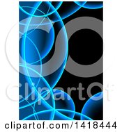 Poster, Art Print Of Background Of Blue Swooshes On Black