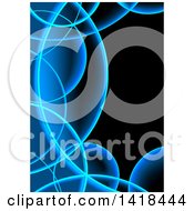 Clipart Of A Background Of Blue Swooshes On Black Royalty Free Vector Illustration