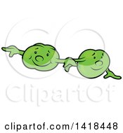 Clipart Of Peas Holding Hands Royalty Free Vector Illustration by dero
