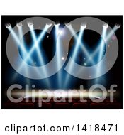 Clipart Of Theater Seats Facing A Stage With Lights Royalty Free Vector Illustration