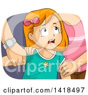 Poster, Art Print Of Worried Red Haired Caucasian Girl Being Fought Over By Her Parents