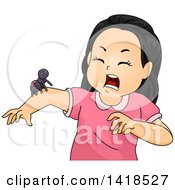 Poster, Art Print Of Scared Girl With A Spider On Her Arm