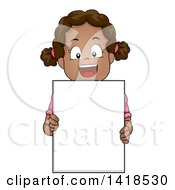 Poster, Art Print Of Happy African Girl Holding A Blank Sign